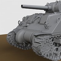M4 Sherman Tank 3D Art Work In Progress